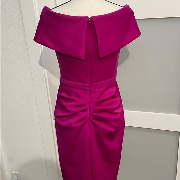Xscape Fuchsia Asymmetrical Dress - Picture 3 of 4